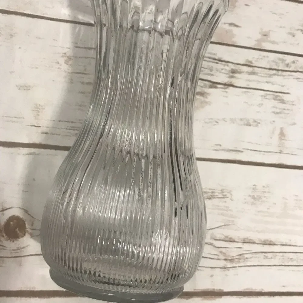 Vintage‎ Hoosier Glass Vase Clear Ribbed 4086-A Flare top
